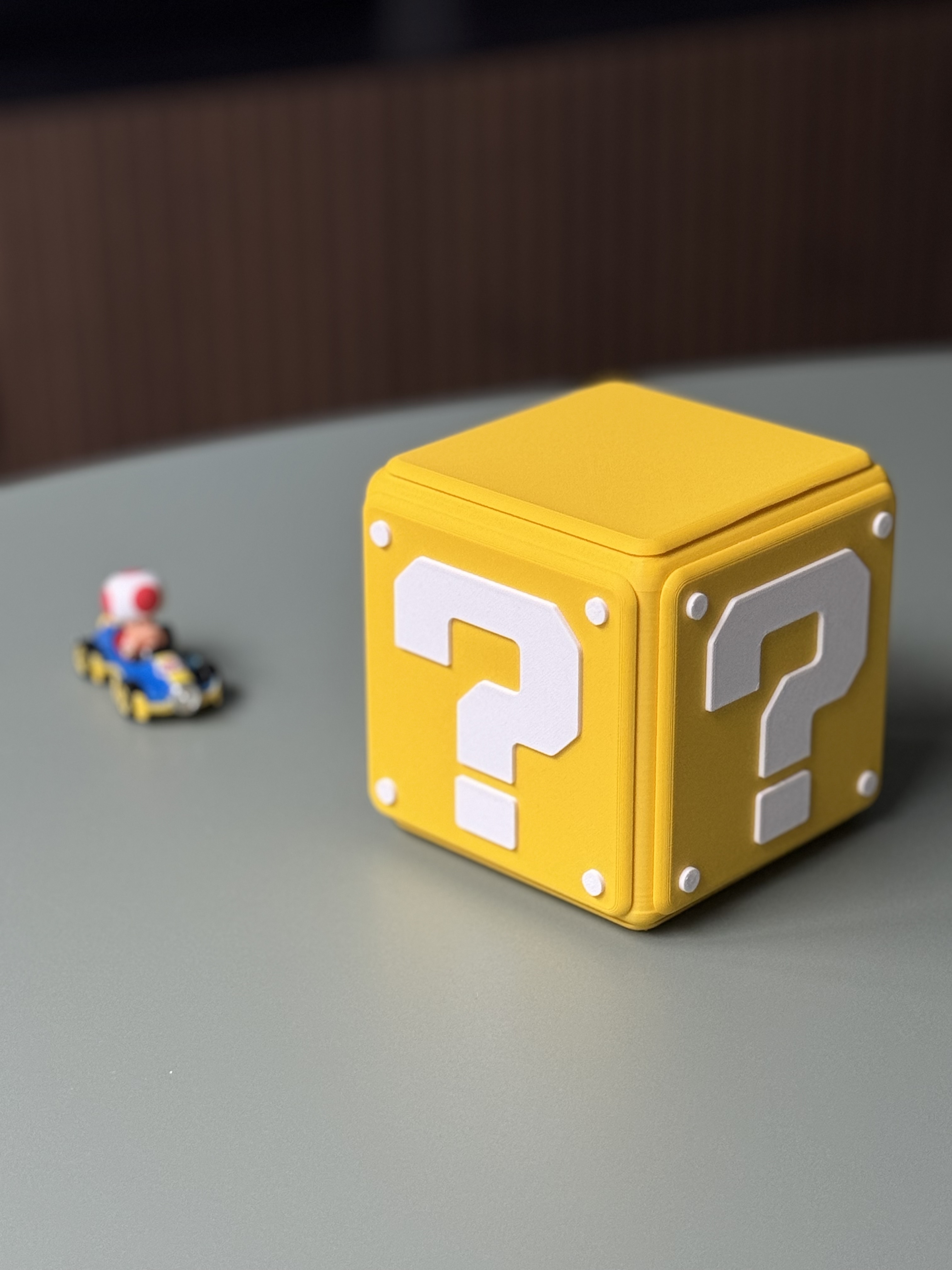 Mario question block coaster — detail