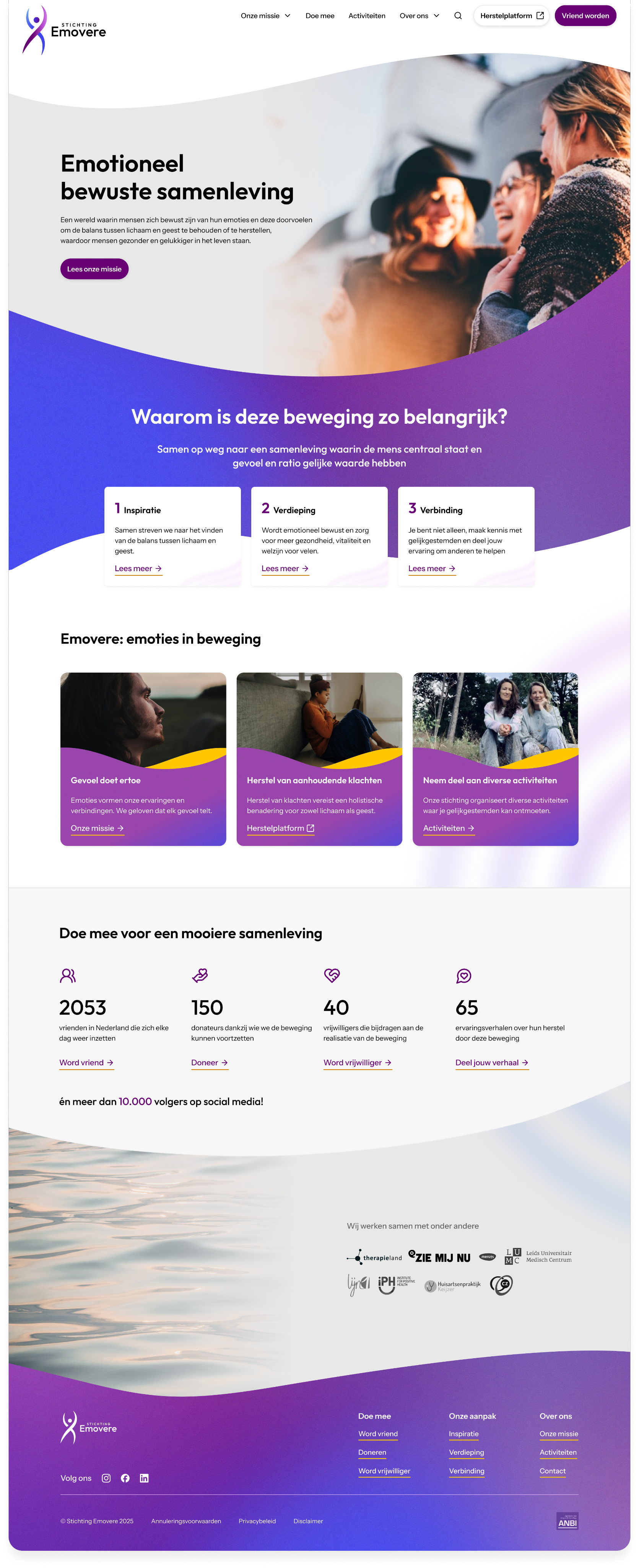 New Emovere homepage