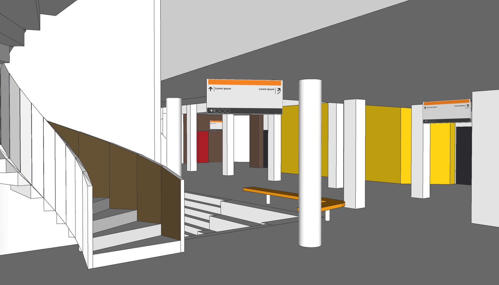 Interior wayfinding render