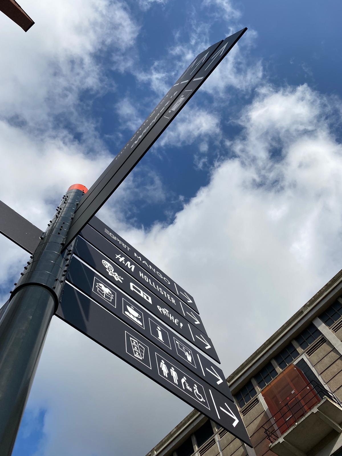 Directional wayfinding sign